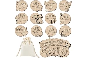 Wesiti 12 Pcs Wooden Baby Milestone Cards