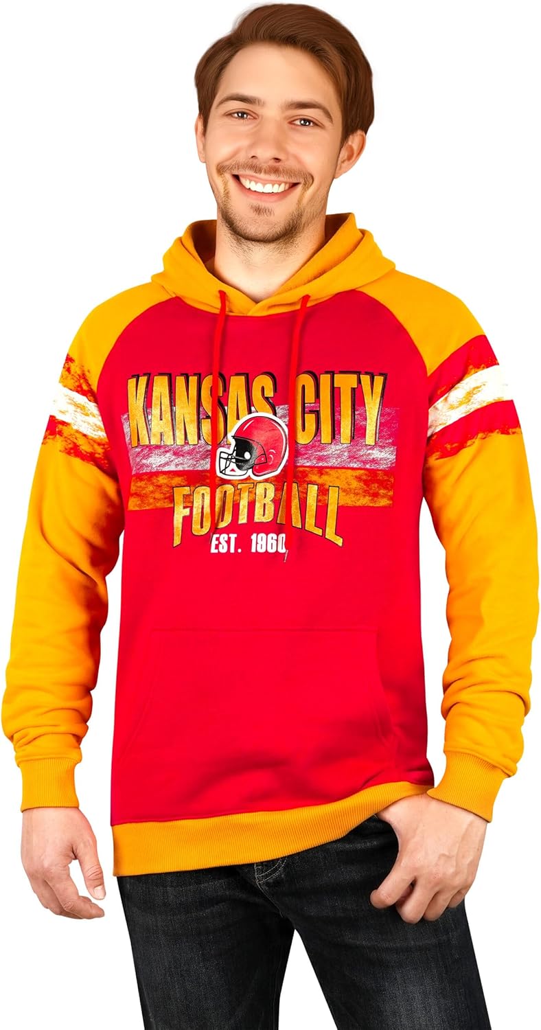 Mens City Classic Football Fans Soft & Warm Sweatshirt Hoodie Pollover - Navy & Grey