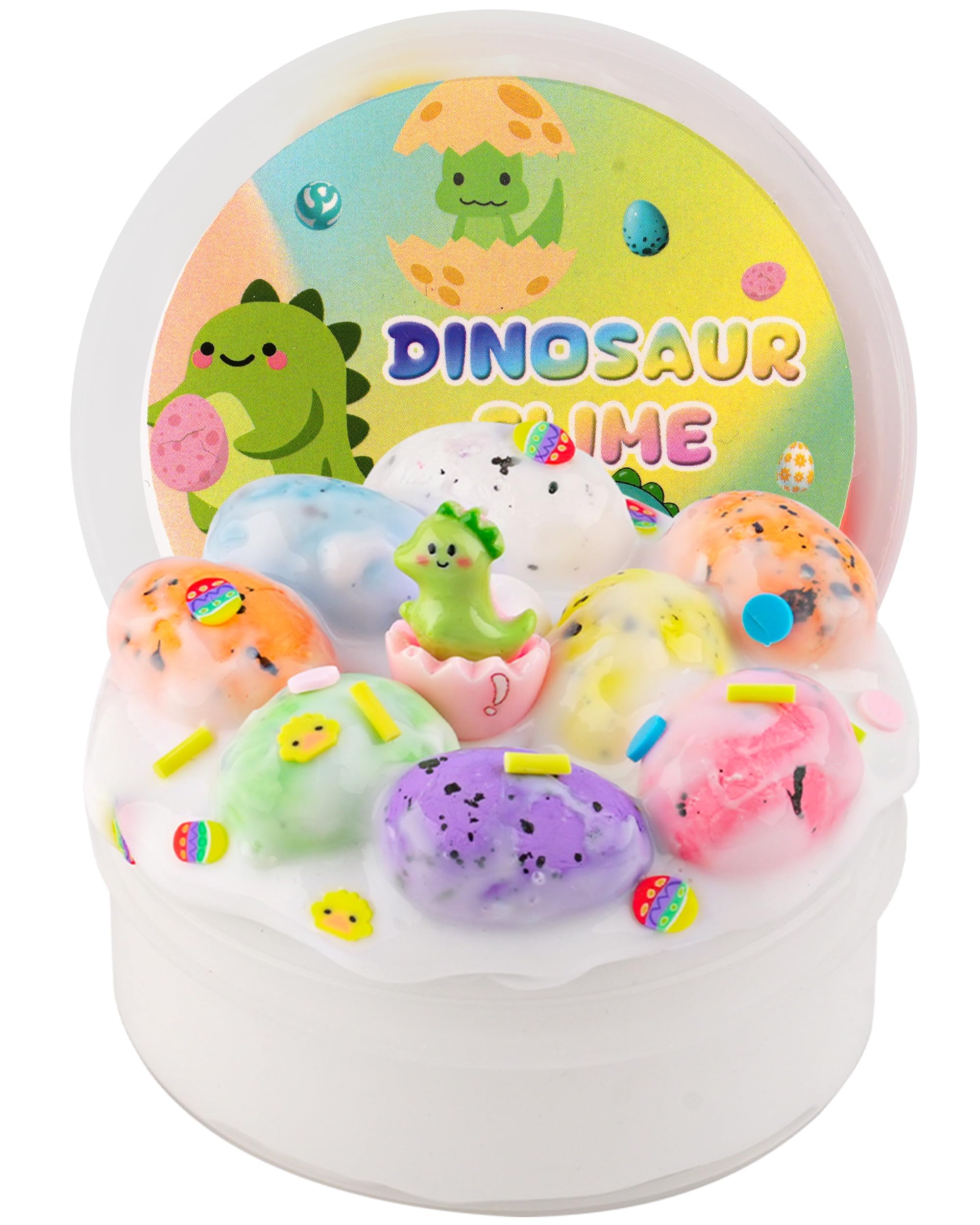 Easter Basket Stuffers, Dinosaur Eggs Slime with Easter Dino Slime Charm, Non-Sticky Slime Toys for Kids, Easter Gifts for Toddlers Teens Girls Boys, Easter Egg for Slime Party Favors