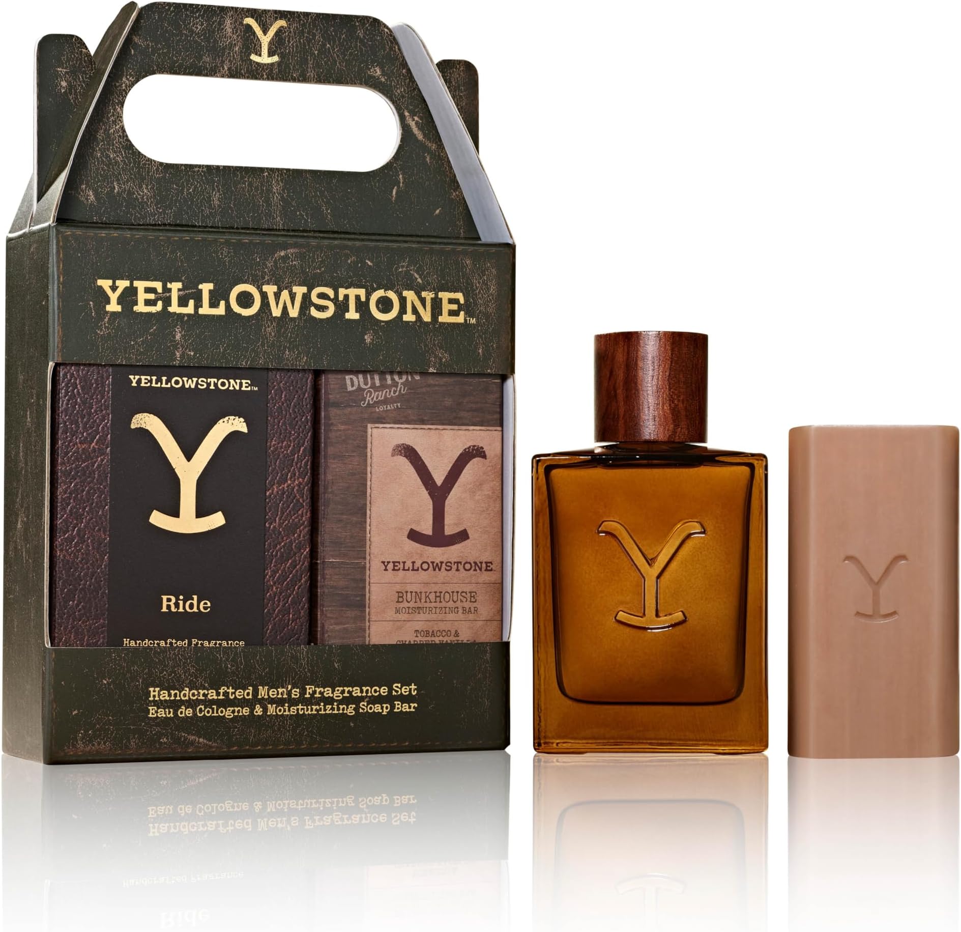 Yellowstone Men's Fragrance & Grooming Gift Set by Tru Western, Eau de Cologne & Artinsal Bar Soap - 1 fl oz