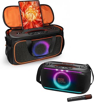 Carrying Case Compatible with JBL PartyBox On The Go 2 Plus,Travel Storage Bag Fits for JBL PartyBox On-The-Go Essential Protable Party Speaker and Wireless MicBag Only,No Shoulder Strap