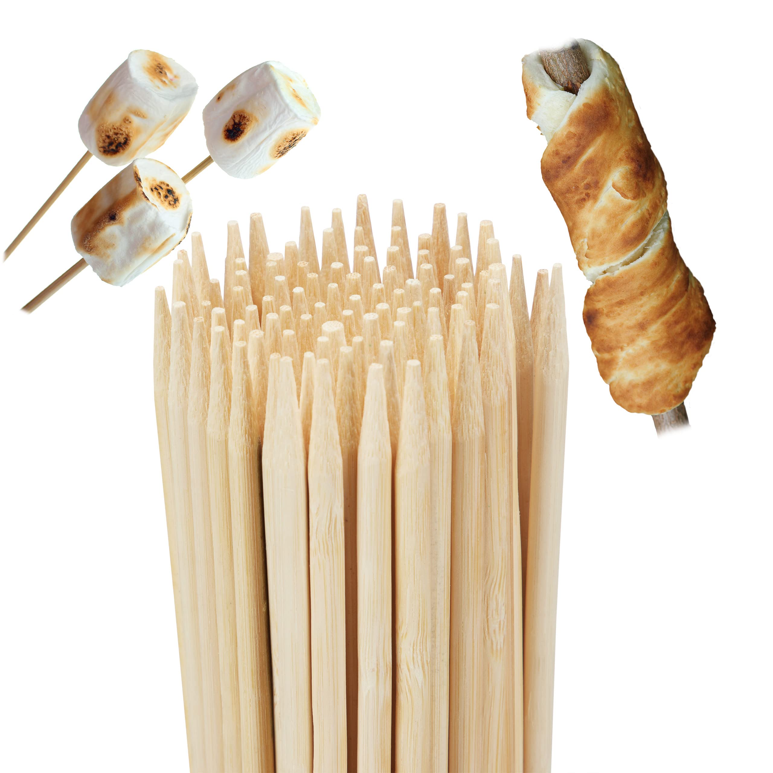 1000x Spiedini in Legno, Set da 1000 Spiedi da 90 cm per Salsicce, Cucina, Griglia e Barbecue, Attrezzo BBQ, Naturale