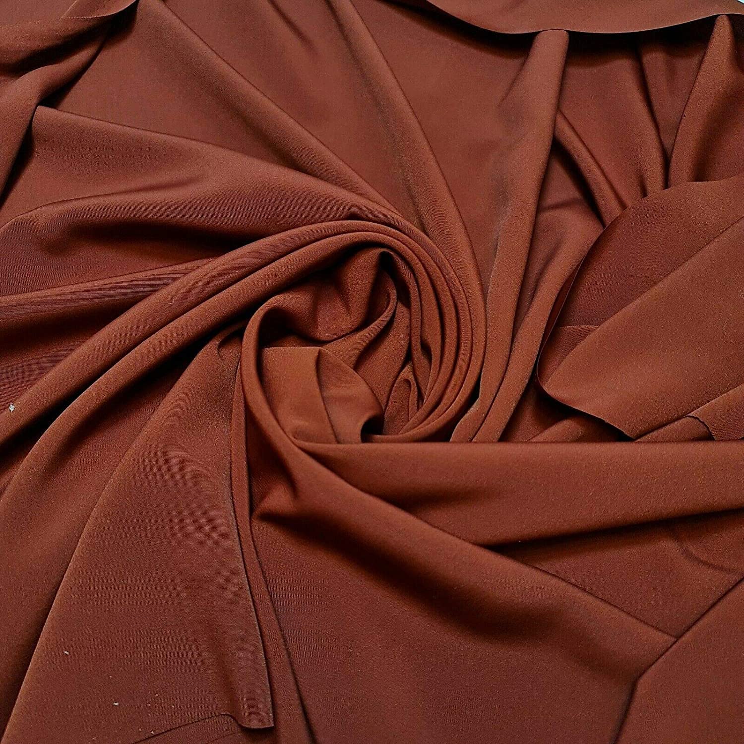 Soft Peach Skin Powder Touch Dress Craft Lining Fabric Material 44" Wide Available in 8 Colours (Rust, 2 Meter) — image 1