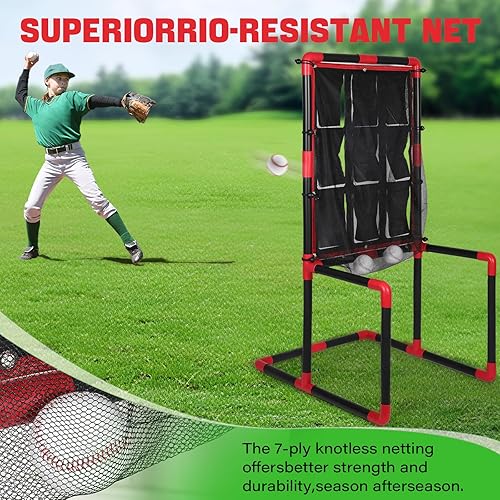 Miniatura 3 de Baseball Strike Zone Target for Plastic Balls Pitching Training Strike Zone Target with Pockets 3 Level Height Adjustable with Ground Nails, Carry