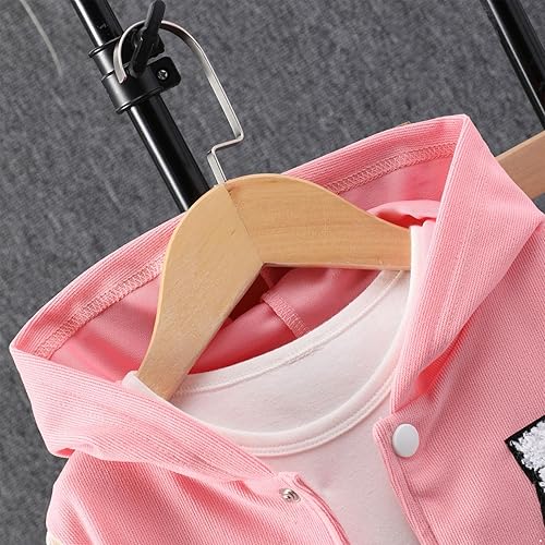 Miniatura 4 de Yeahdor Sudadera con capucha acanalada para bebé niño y niña, con pantalones deportivos, ropa deportiva casual para niños