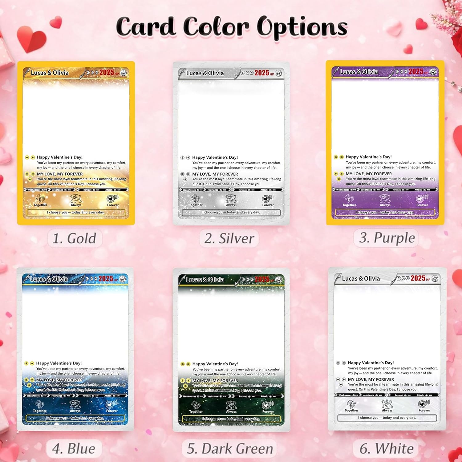 Custom Poke Card with Your Photo Name Text Personalized Trainer or Character Cards Customized Anime Game Style Cards for Couple Friends Kids Dad Gifts, Gift for Birthday Valentines Anniversary Poke - Image 6