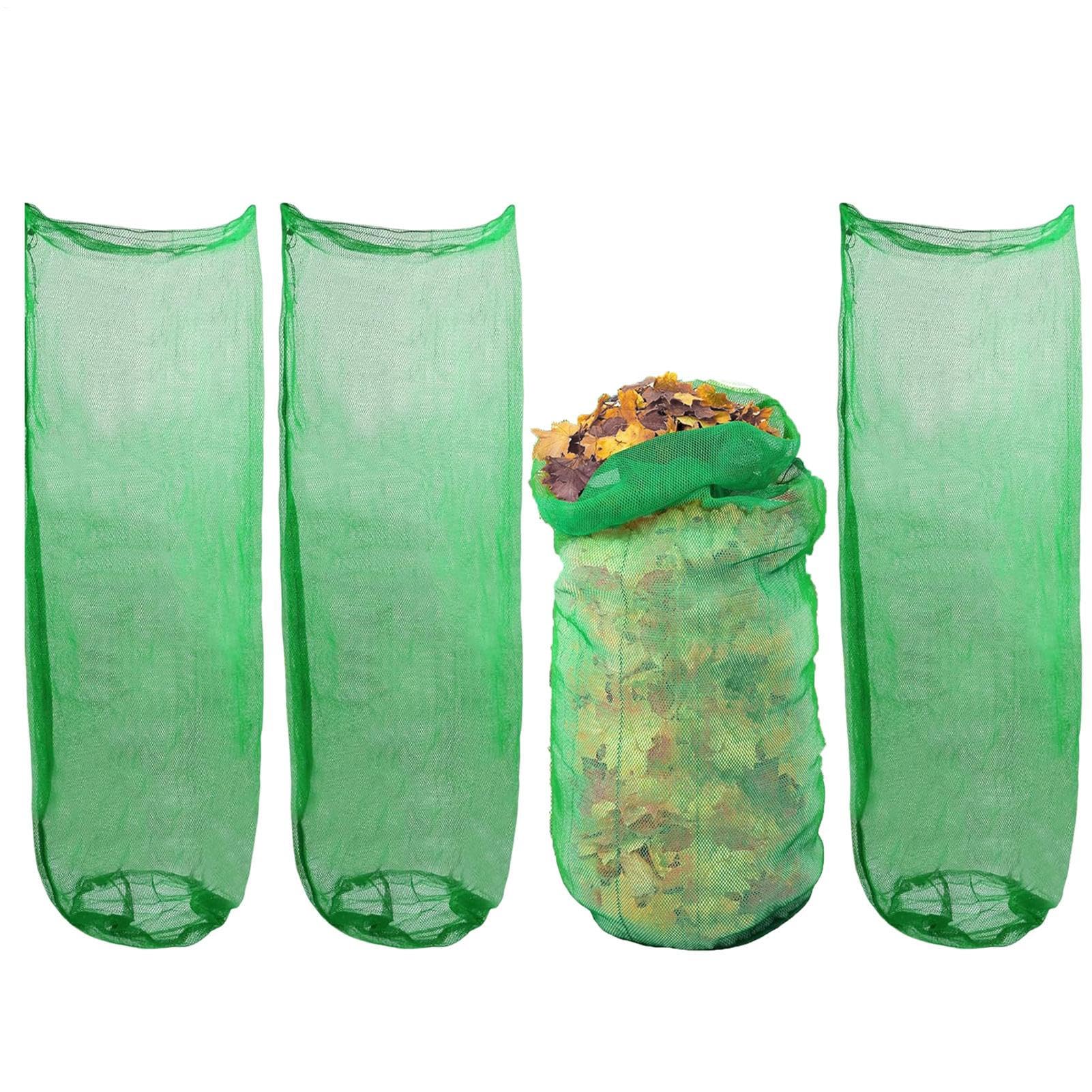 Bolsa para Hojas de Jardín 4 Unidades de Grandes Sacos Reutilizables para | Recogedor de Basura Herramienta de Limpieza Para Jardín Sendero Porche Terraza