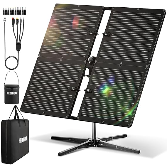 Portable Solar Panel with Solar Tracker, 200W Solar Panel Kit