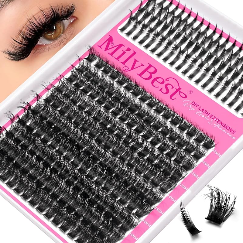 MilyBest Cílios em Tufo 100D com Espikes, Curvatura D Manga de 13 a 19 mm, Somente Cílios