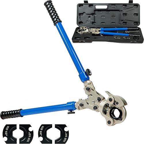 Miniatura 4 de EFIELD Herramienta de prensa de tubo de cobre con mandíbula de 1/2" 3/4" 1" para montaje de cobre de prensa y conexión de tubería de cobre con