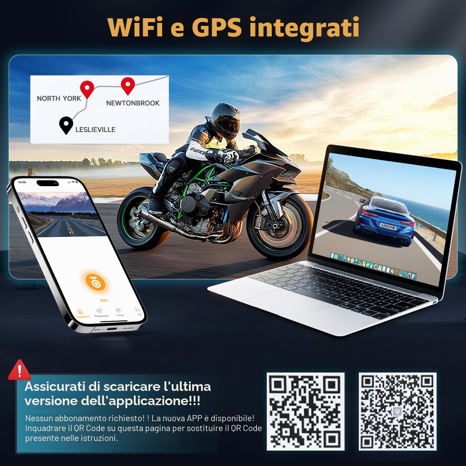 BestYiJo Cuffie Bluetooth per casco da moto con registrazione video HD 1080p, citofono, FM, impermeabilità IPX6 e illuminazione