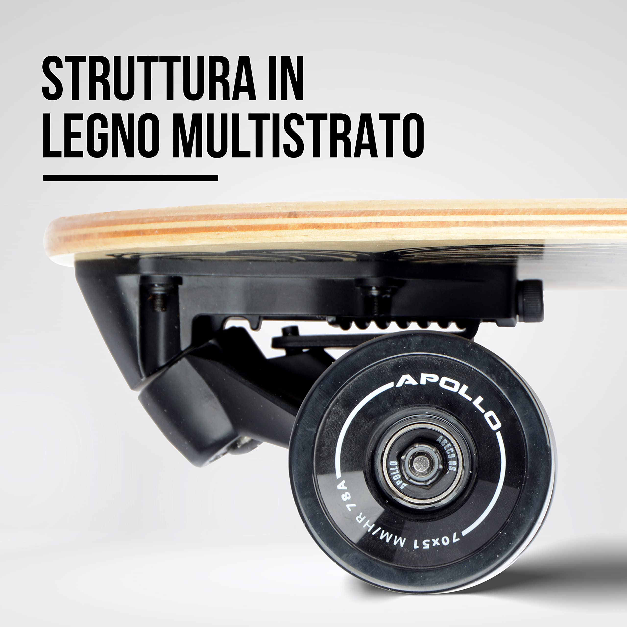Apollo Barrel Board | Pratico Skateboard Cruiser per Pendolari | Agile e Compatto | Mini Skate da Viaggio | Skateboard per Principianti| Tavola Skateboard da Città | Per Adulti e Bambini