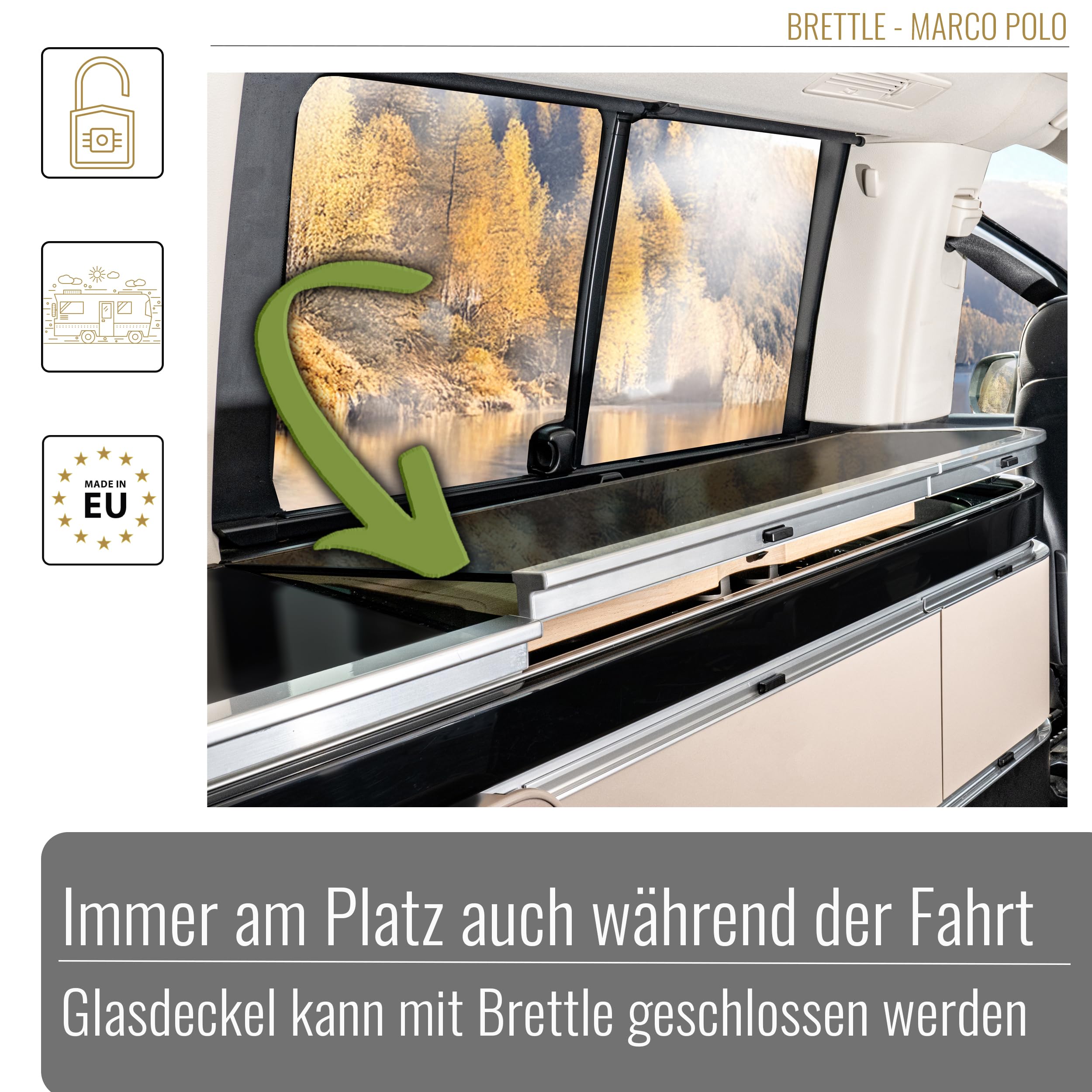 Schneidebrett für Mercedes Benz Marco Polo Camper Wohnmobil passgenaues Brettle (Marco Polo, Brettle, ohne Halterung)