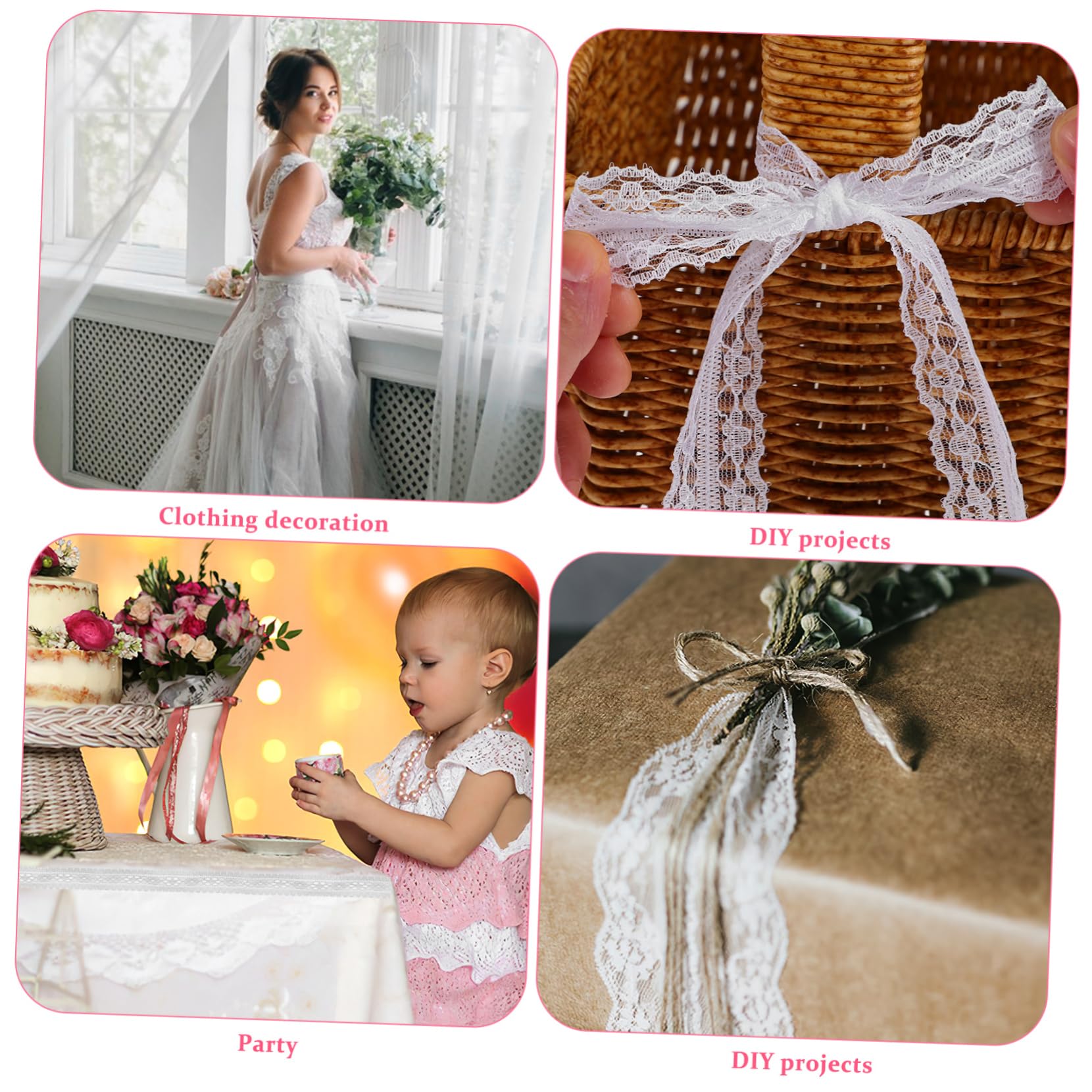 12rollos Cinta De Encaje Blanca Ribete De Encaje Para Manualidades Cintas De Para Flores De Para Para Manualidades Tela De De Para Envolver Regalos