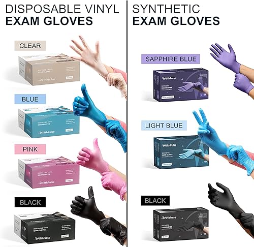 Miniatura 8 de FifthPulse - Guantes desechables de vinilo color rosa 50 unidades sin látex sin polvo guantes quirúrgicos para limpieza y alimentos 3 milímetros de