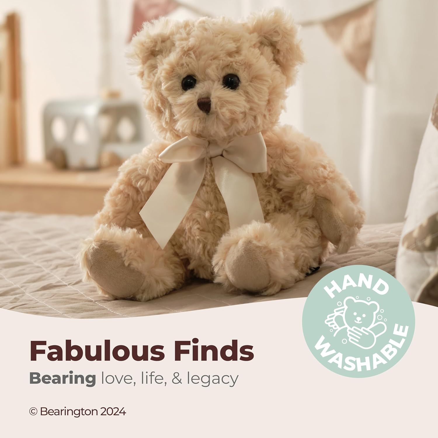 Bearington Lil' Tate Classic Teddy Bear Stuffed Animal - 12" Baby Bear Plush Toy with Soft Fur and Vintage Design - Adorable Bears Stuffed Animals for Girls and Boys - Gift for Kids - Image 3