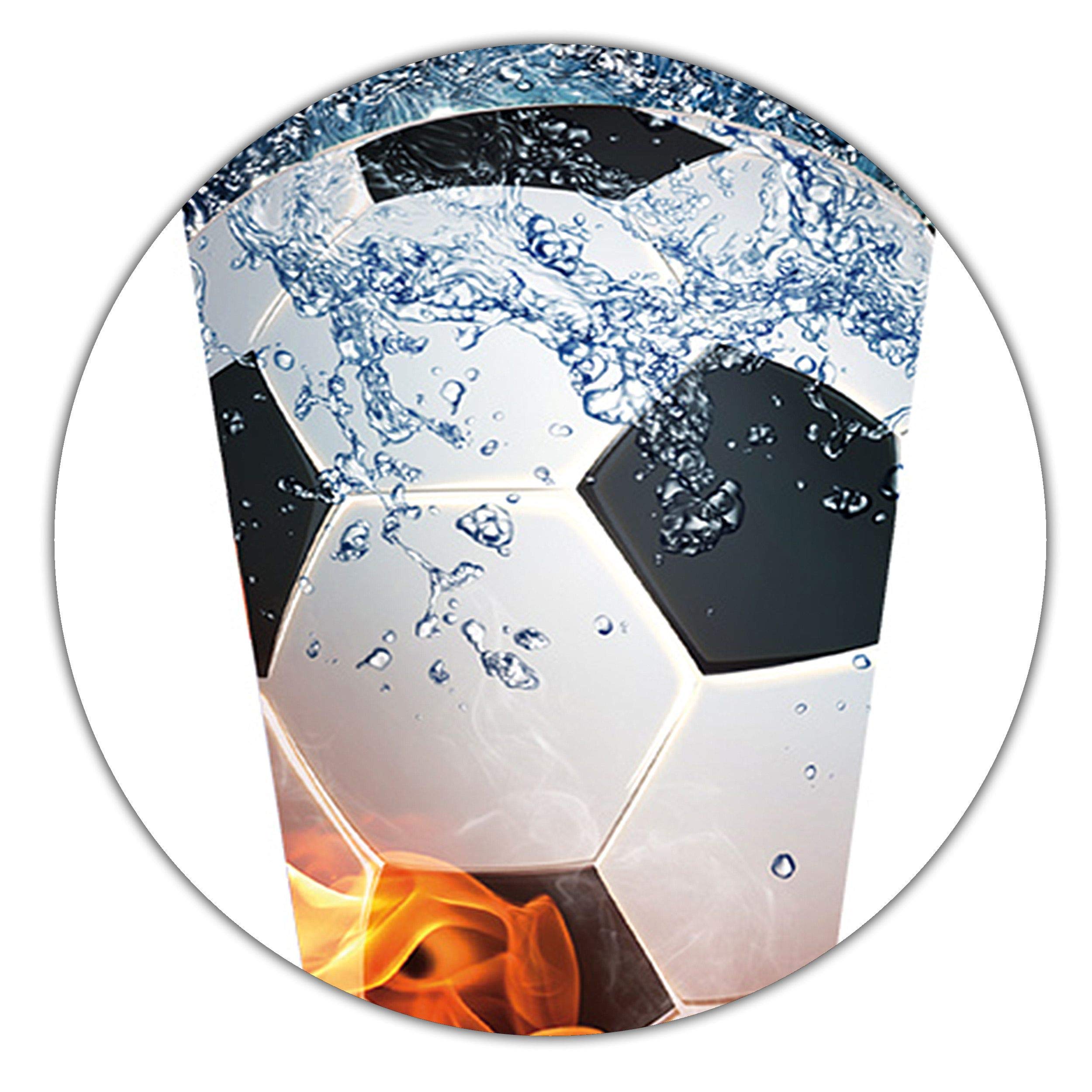 alles-meine.de GmbH Schultüte - mit 3D Glitzer - Effekt ! - Fußball - Ball in Flamme - Größe wählbar - 22-100 cm - 12 eckig - incl. Name und große 3D Effekt Schleife - Tüllab..