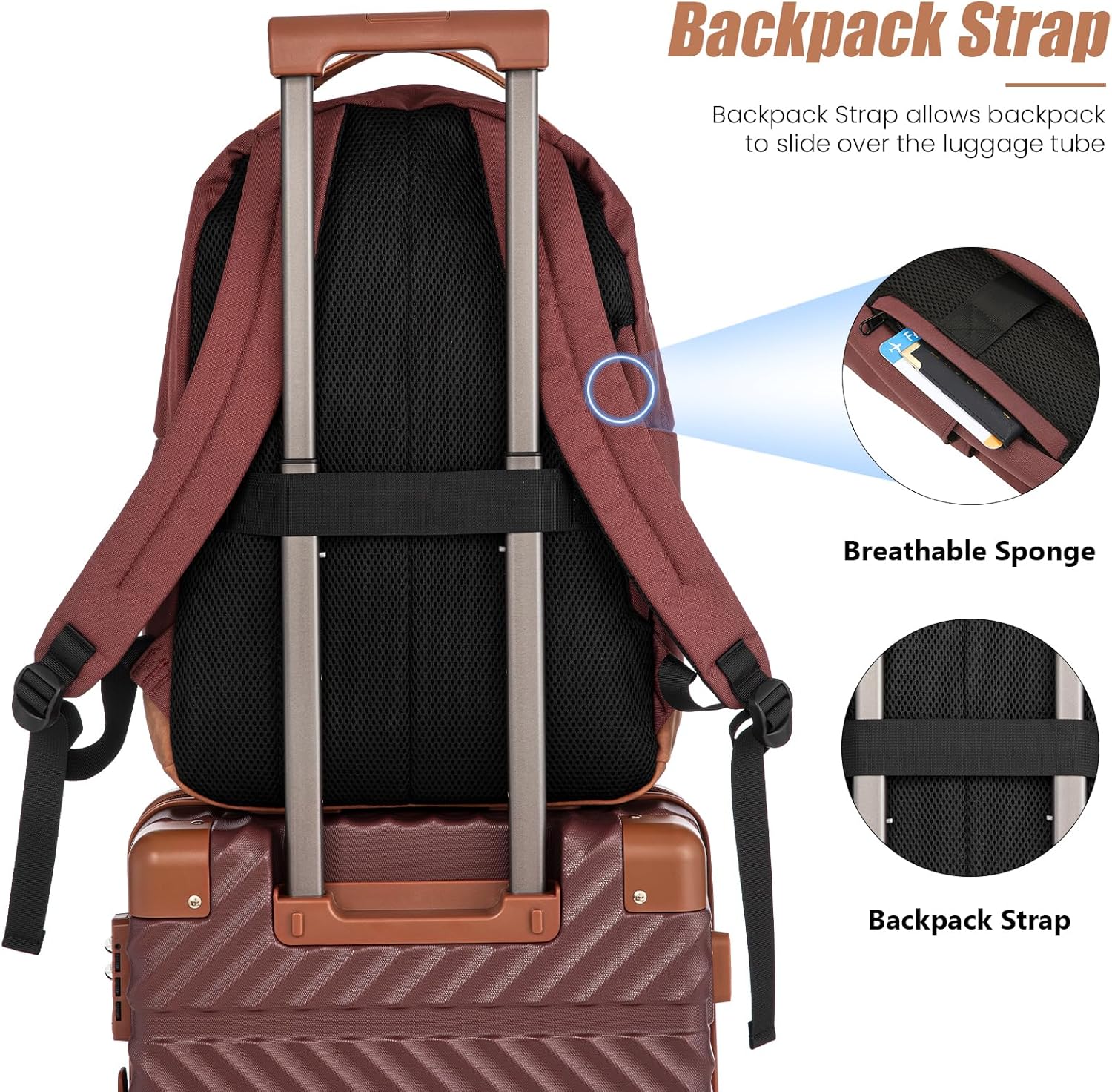Cosbarn Carry On Luggage 22x14x9 Airline Approved, Hardside 20 Inch Carry on Suitcases with Wheels, Hard Shell ABS Lightweight Carry on Luggage Set, Travel Suitcase Set with TSA Lock, Burgundy