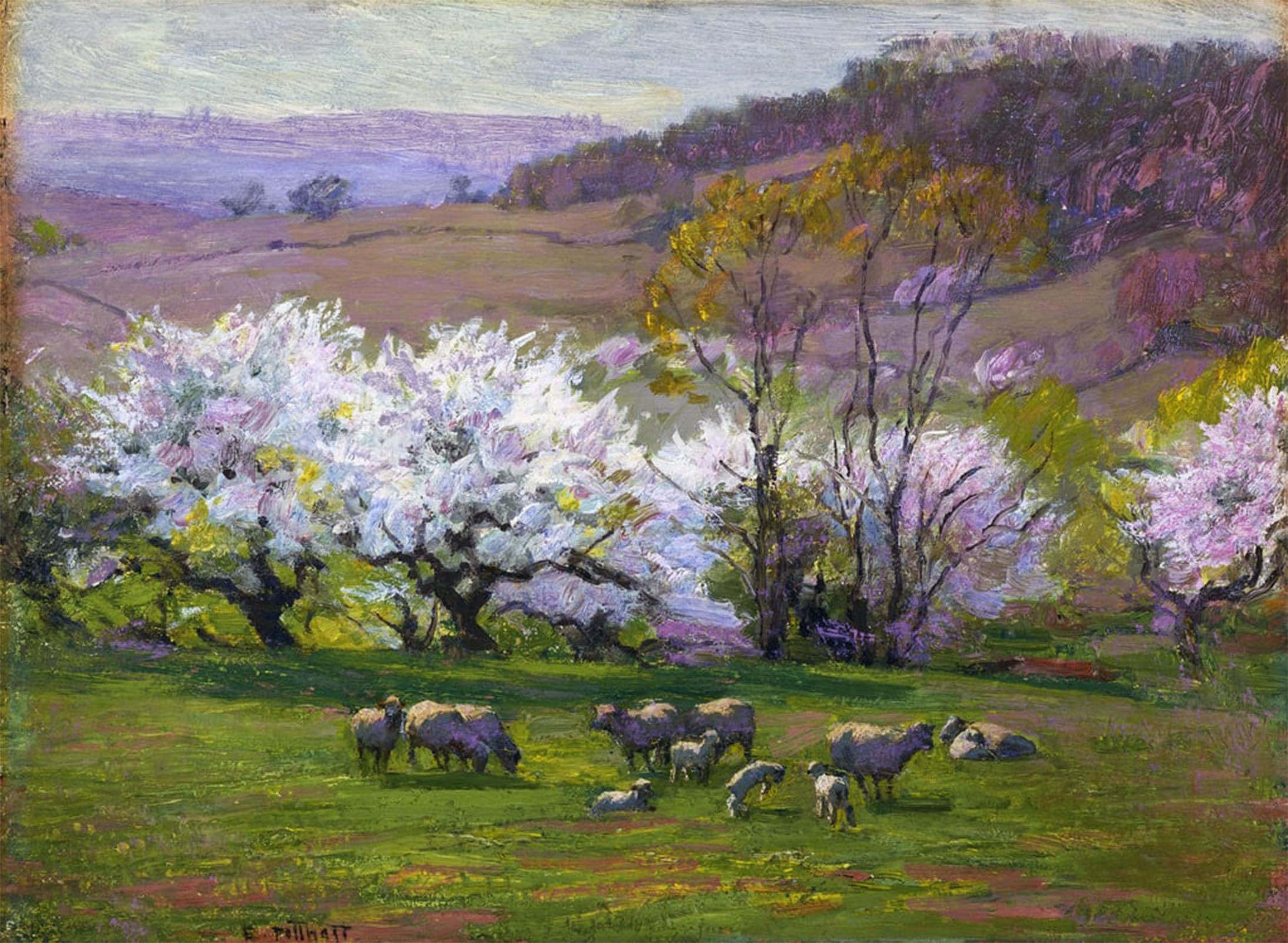 POSTERIIk Vintage Print Pop Art Landscape Artwork Blossom Time by Edward Henry Potthast Art Prints for Office Home Decor 60x90cm