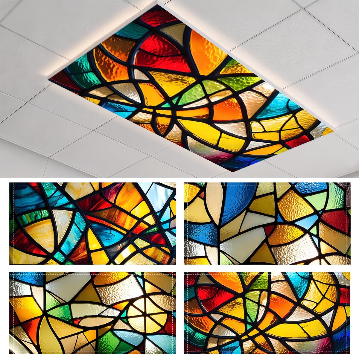4-Pack Magnetic Fluorescent Light Covers for Ceiling Lights4x2 ft