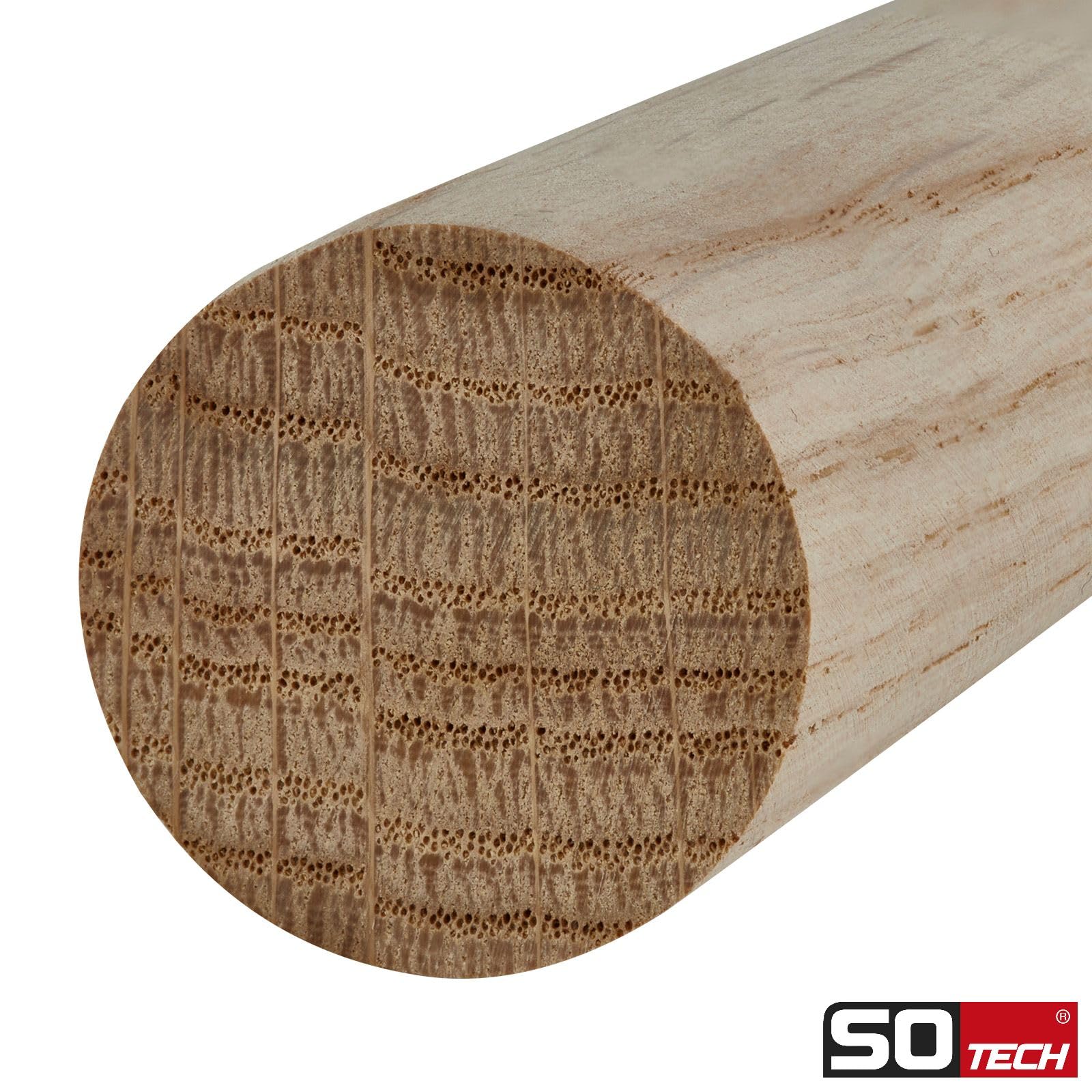 SOTECH Eiche Rundstab glatt Ø30 x 1180 mm Rundholz Holzstab zum Basteln oder als Garderobenstange