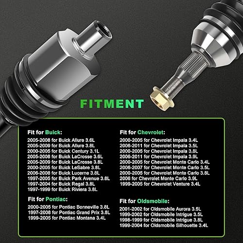 Miniatura 42 de SCITOO Eje CV Conjunto de eje delante izquierda derecha para Honda Odyssey 3.5L,para Honda Ridgeline 3.5L 2005-2014 60-1009