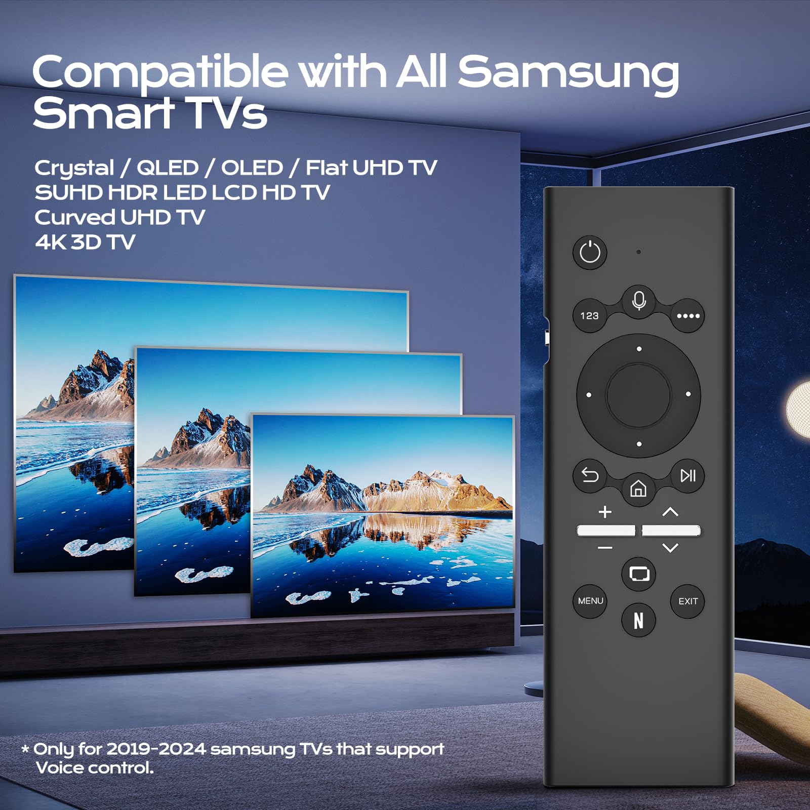 Compatibile con Samsung Remote Control Smart TV Telecomando universale per Sam Sung TV con mini tastiera batteria ricaricabile retroilluminato pulsanti Rocker (G71 Pro)