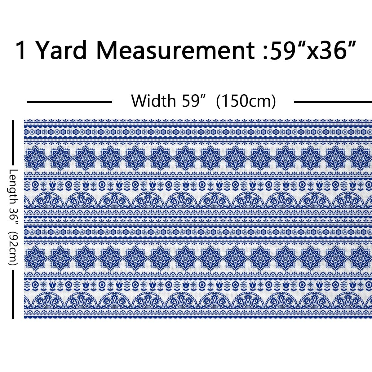 Tela de mandala bohemia para tapicería de The Yard, tela de tapicería de estilo bohemio para sillas, tela floral exótica para proyectos de bricolaje al aire libre y hogar, 5 yardas, (L460 x W150 cm)