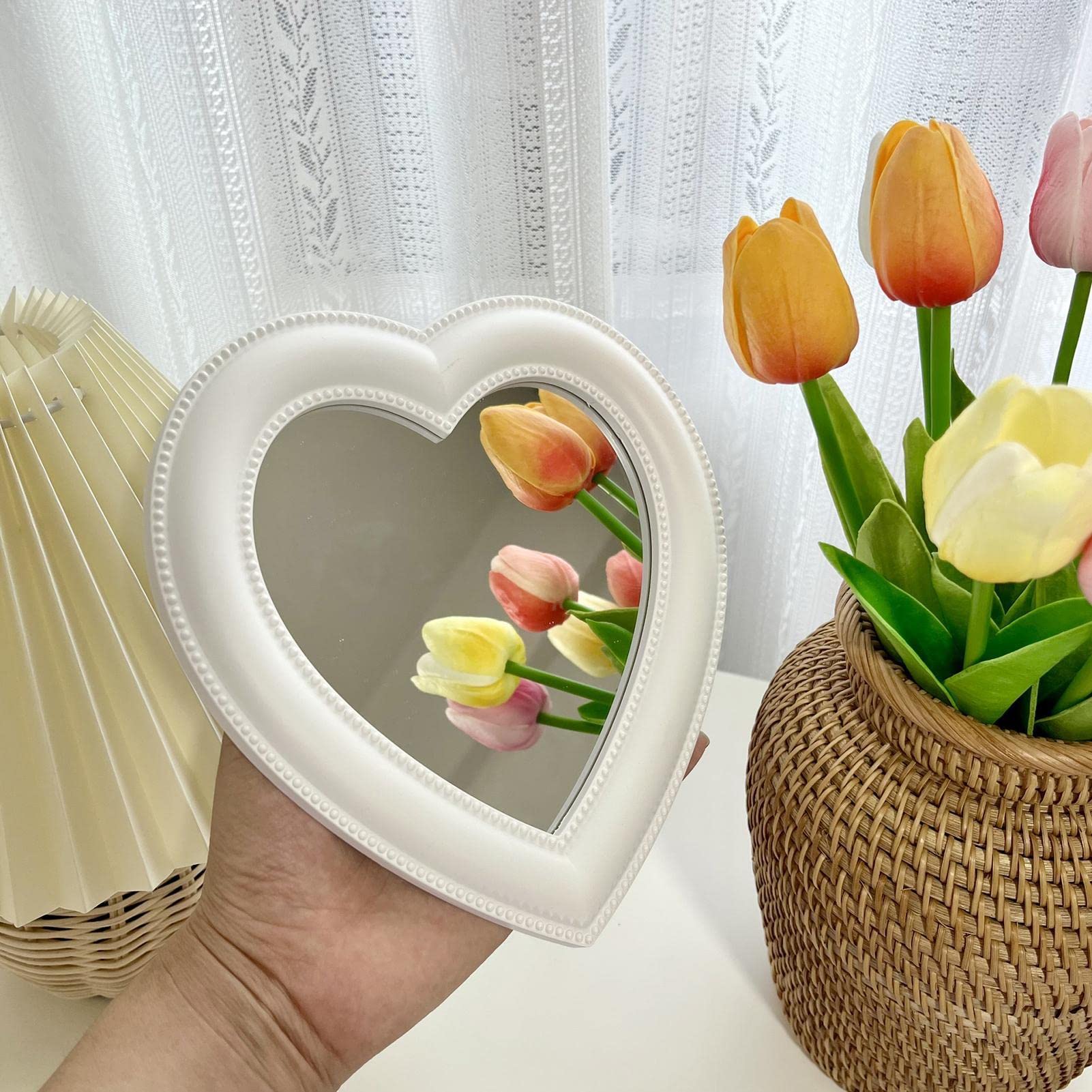 Amazon.co.jp: ハートシェイプミラー, 写真メイク用品 化粧鏡