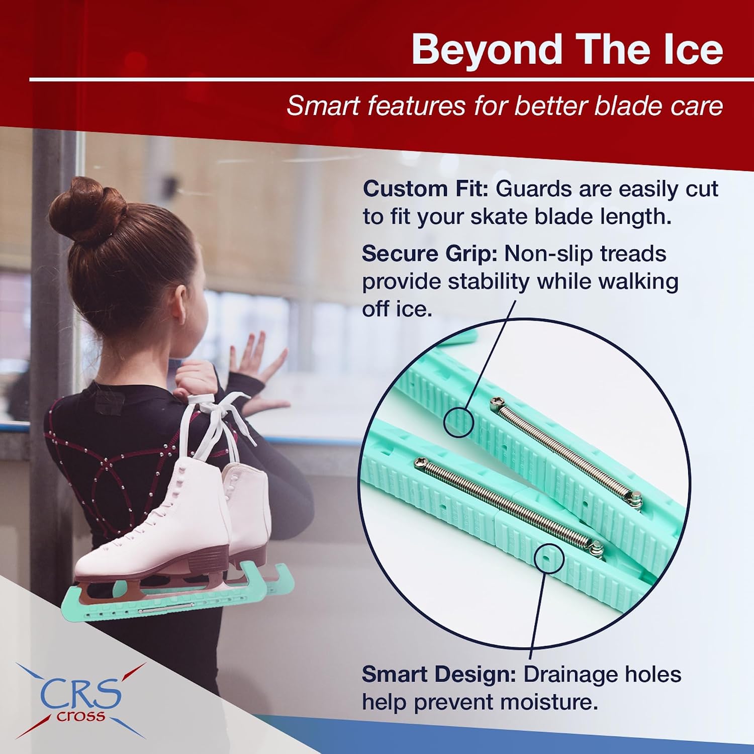 CRS Cross Skate Guards, Soakers and Towel Gift Set - Ice Skating Guards and Soft Skate Blade Covers for Figure Skating or Hockey