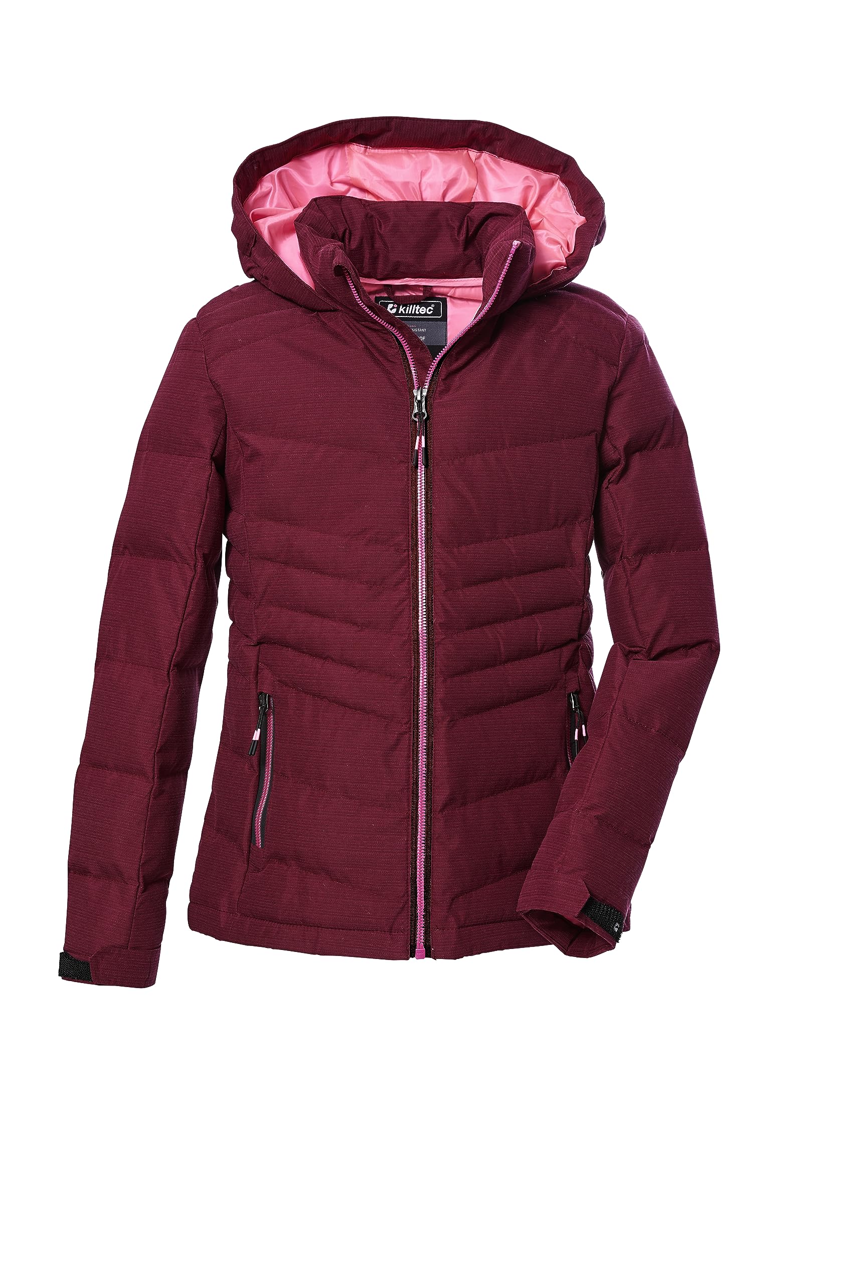 Killtec Girl's Kow 166 Grls Qltd Jckt Quilted Jacket with Hood, Pink, 164 (EU)