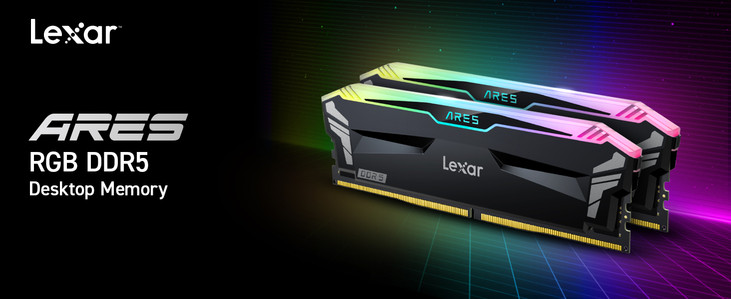 Lexar 32GB (2x16GB) ARES RGB DDR5 RAM 6400MT/s CL32 1.4V Desktop
