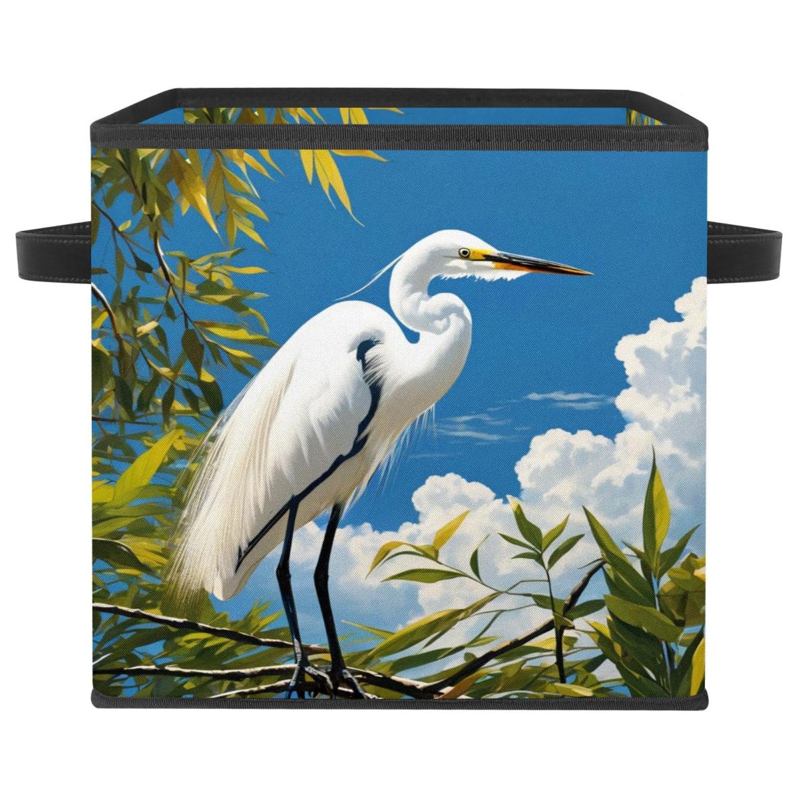 Panier de rangement pour placard et maison motif aigrette mignonne
