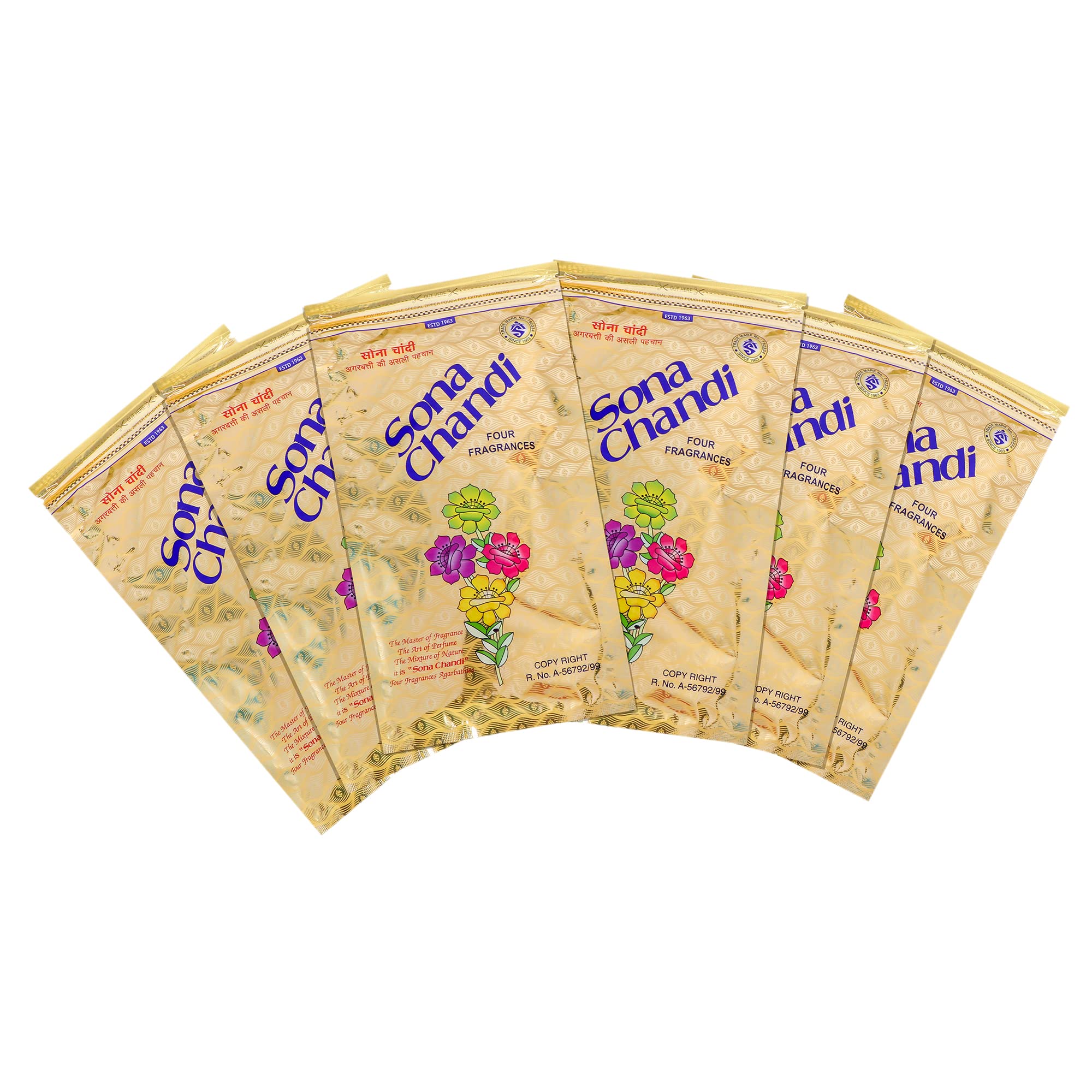 Shankar's Incense Sticks/Agarbatti with Aromatic Sona Chandi Fragrances for Health, Wealth and Happiness, Ideal for Puja/Prayer/Worship (Pack of 6),690 Gm-image-3