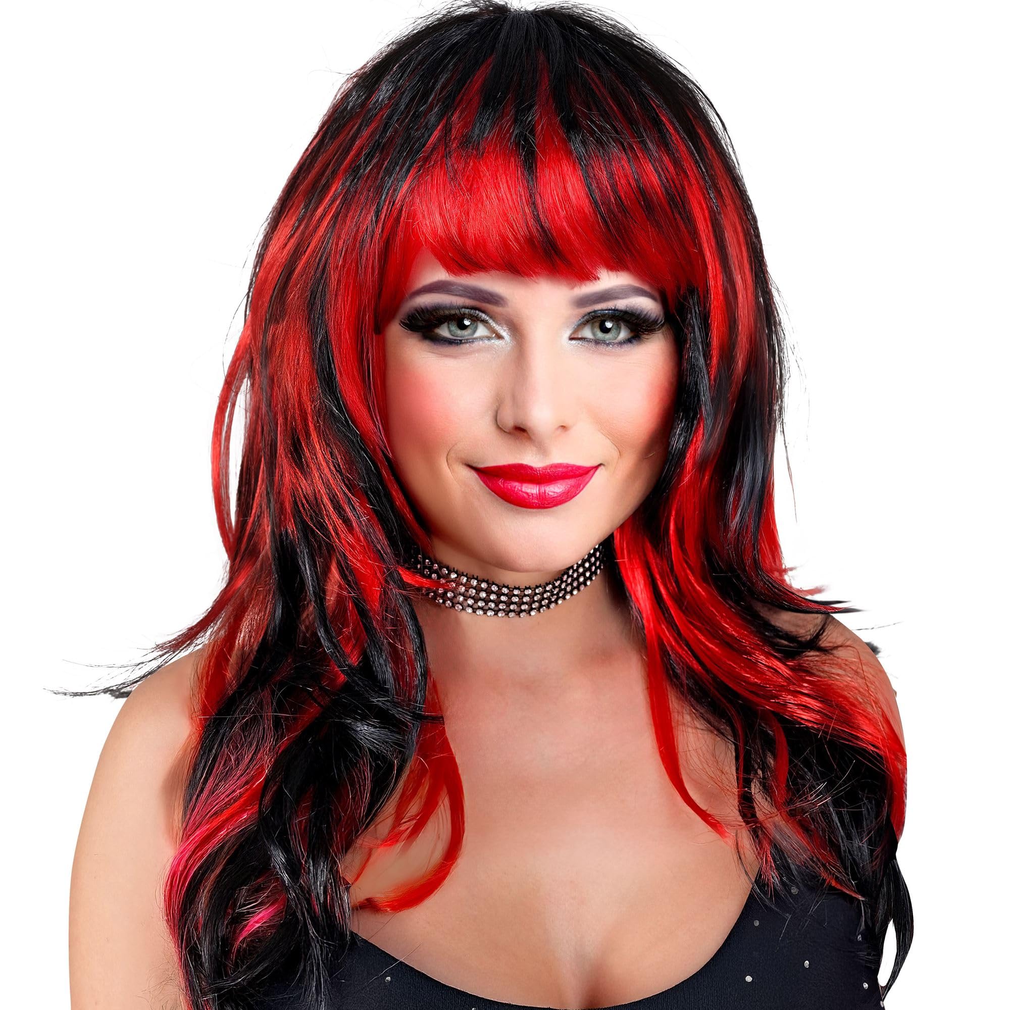 W WIDMANN MILANO Party Fashion - Vampire Queen Wig Synthetic Hair Accessory for Fancy Dress Costume Halloween