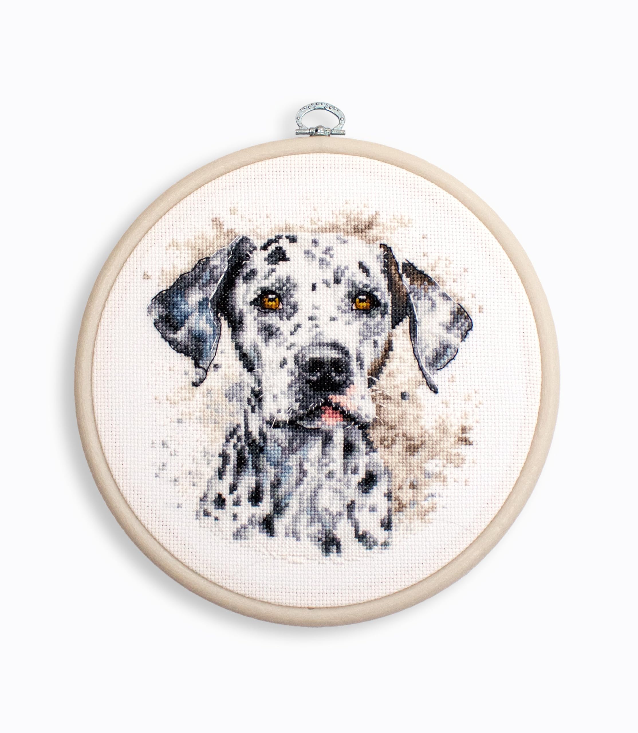 Luca-S Cross Stitch Kit with Hoop Included The Dalmatian, BC208, Counted Cross Stitch Kit for Adults, Needlecraft and Embroidery Kit