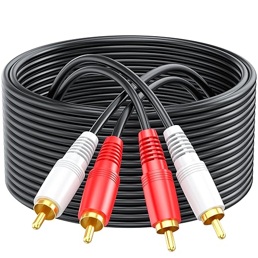 RCA Cables 10ft - RCA to RCA Cable Shielded 2 RCA Audio Cable for Home Theater, HDTV, Amplifiers, Subwoofer, Car Audio, Speakers,Audio Mixer