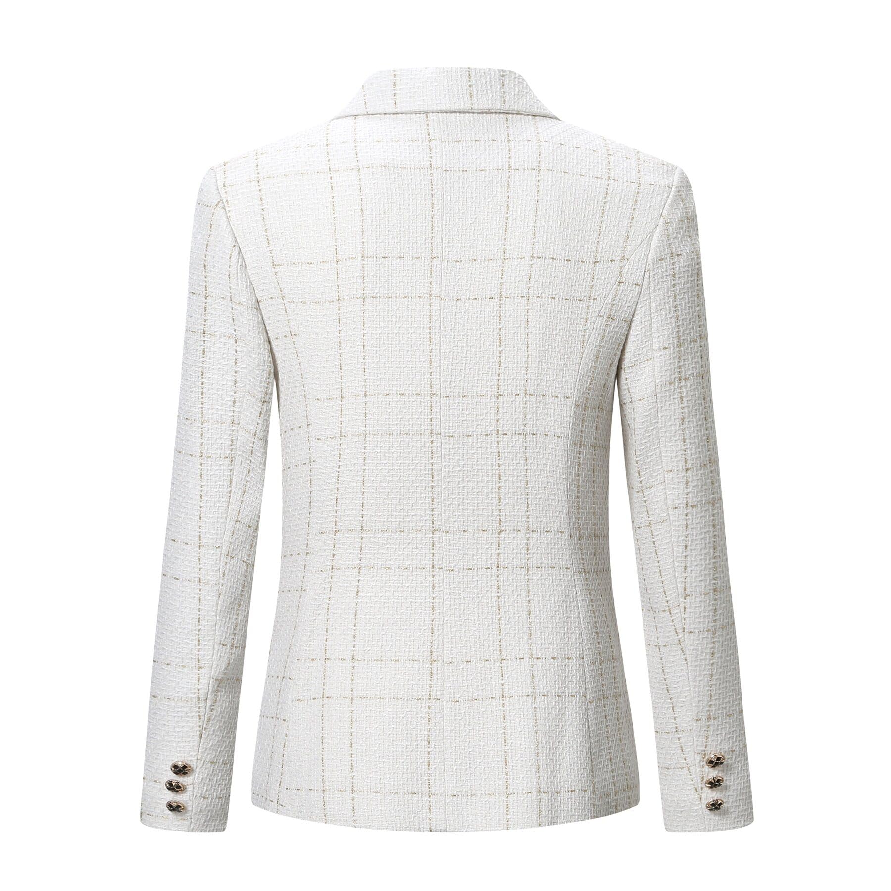 YYNUDA Abito da donna blazer tweed elegante blazer giacca plaid casual a maniche lunghe da donna giacca per ufficio