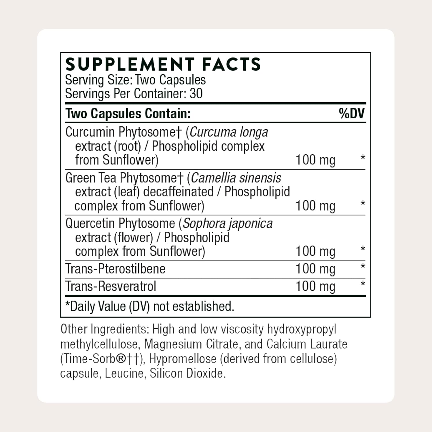 THORNE - Resveratrol Complex (formerly PolyResveratrol-SR) - Supports Healthy Aging* - Trans-Resveratrol Supplement with Green Tea, Quercetin & Curcumin Phytosome - Third-Party Certified - 60 Capsules - Image 2