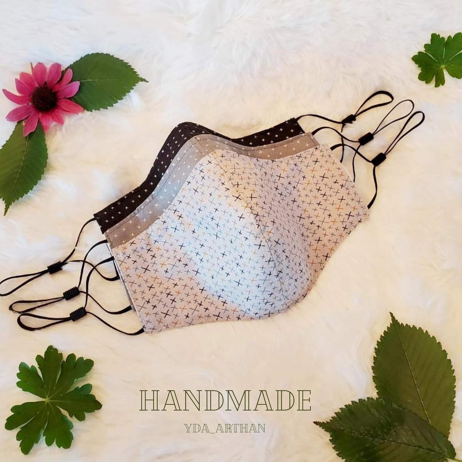 USA face mask handmade, cotton & muslin, three layers, Nose