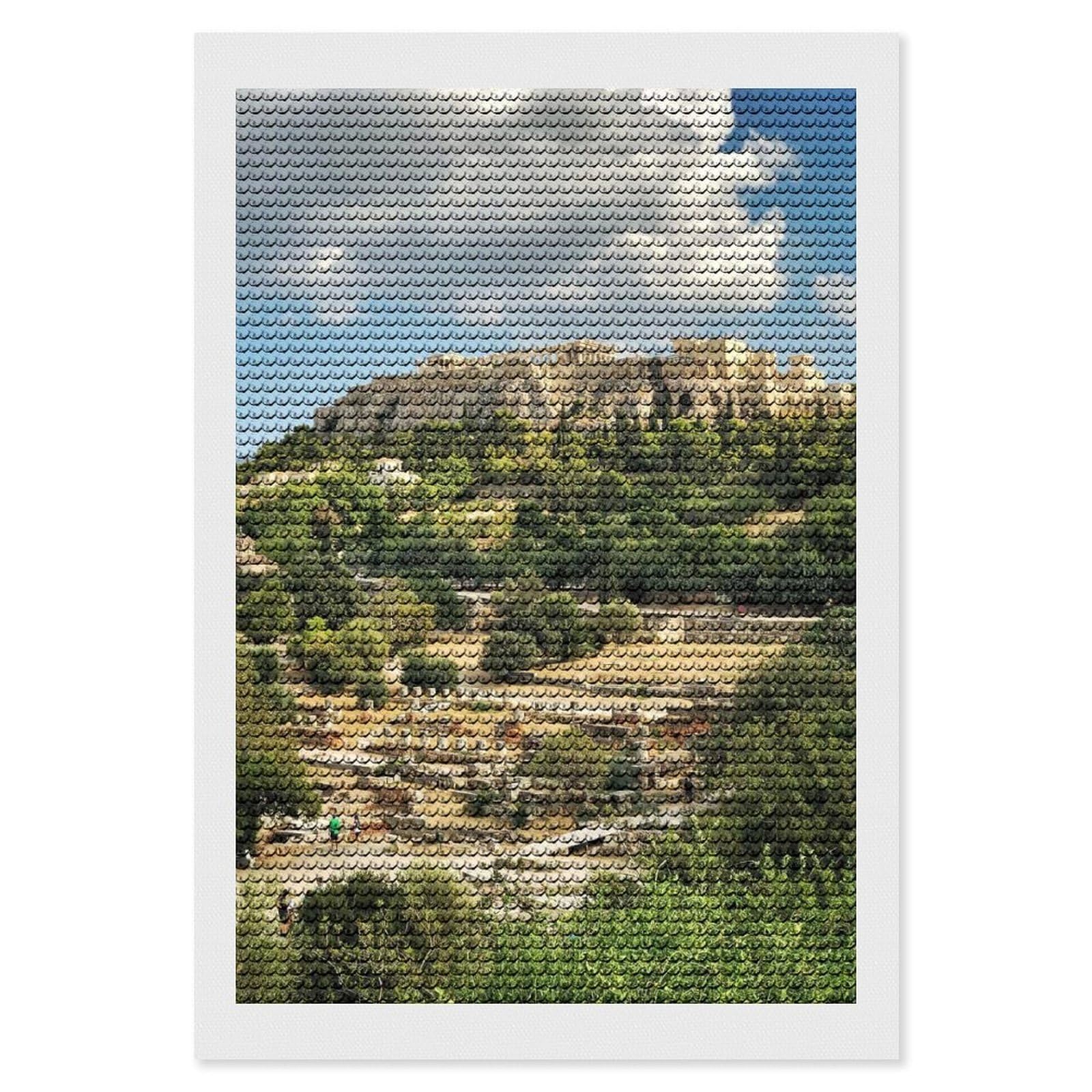 Junmoney Athens(2) Diamond Art Canvas 8"x12", Full Kit Included, Bedroom Decor, for Beginners, Thoughtful Handmade Gift