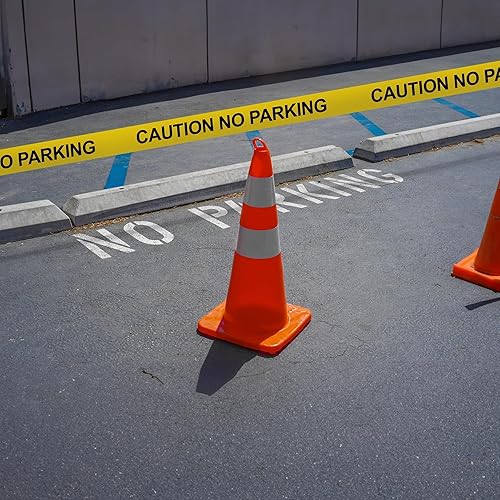 Miniatura 66 de Cinta amarilla brillante de precaución 3 x 1000 impresa en negro contrastante, 3 pulgadas. Ancha para la máxima legibilidad. Diseño resistente.