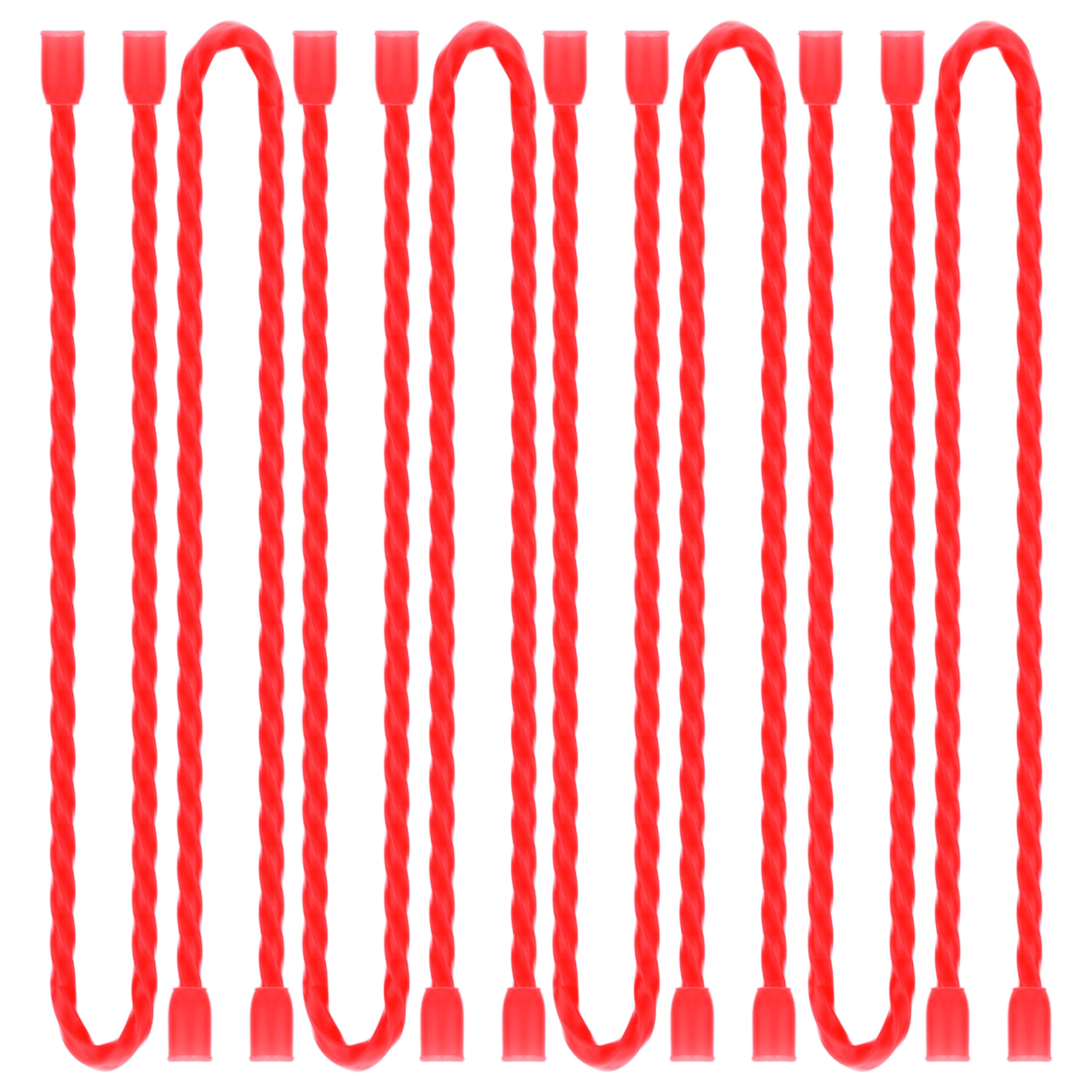 8Pcs 12-inch Silicone Cable Ties Reusable Steel-Core Silicone Twist Colorful Cable Tie Straps for Bundling and Organizing, Bendable Holder Strap for Indoor and Out All Purpose, Red