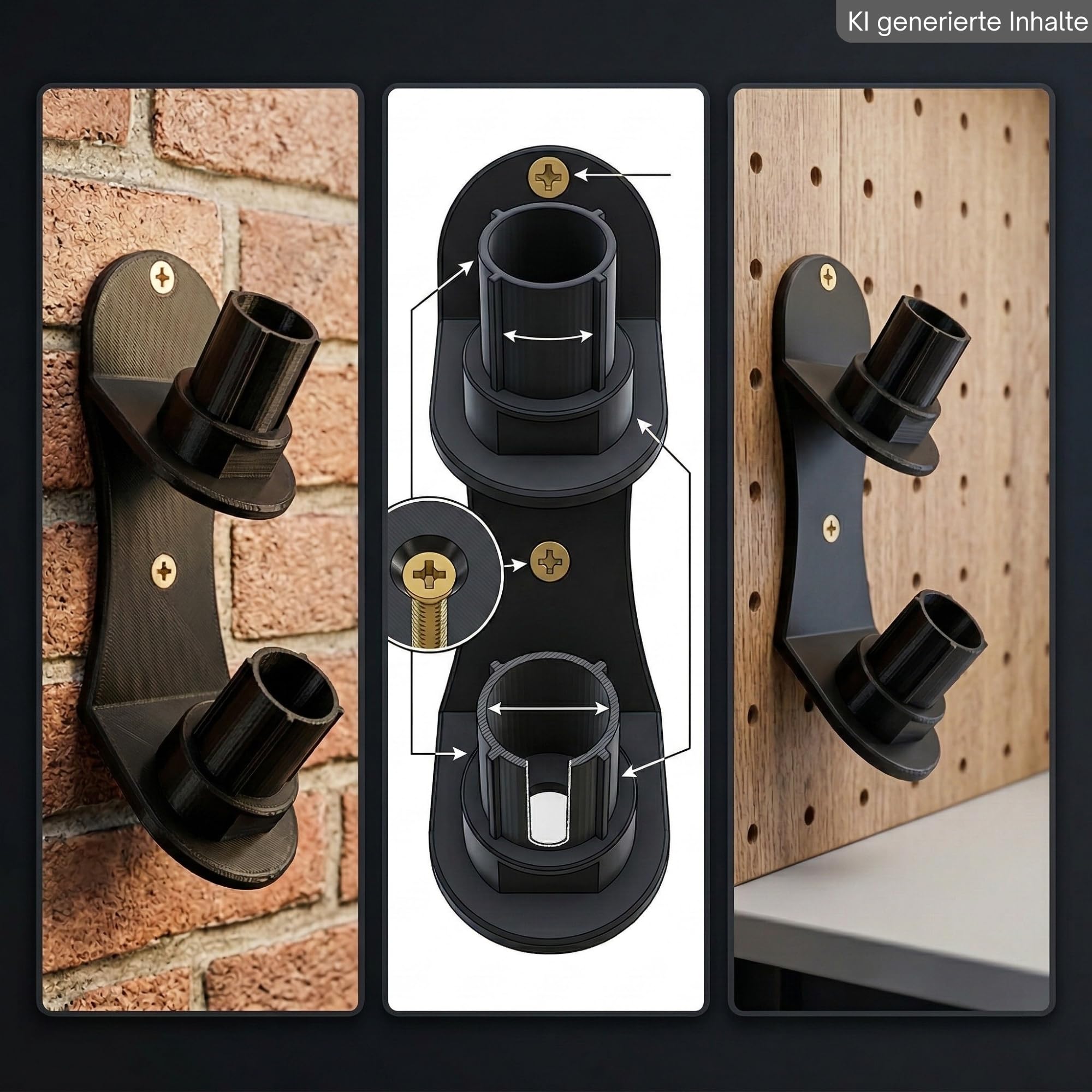 Supporto da parete adatto per Dyson V16 accessori Made in Germany – per ugello spazzola e supporto da parete (2 ugelli)