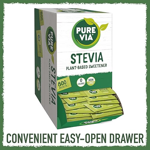 Miniatura 4 de Pure Via Stevia paquetes edulcorantes sustituto de azúcar edulcorante natural paquetes edulcorantes con cero calorías naturales