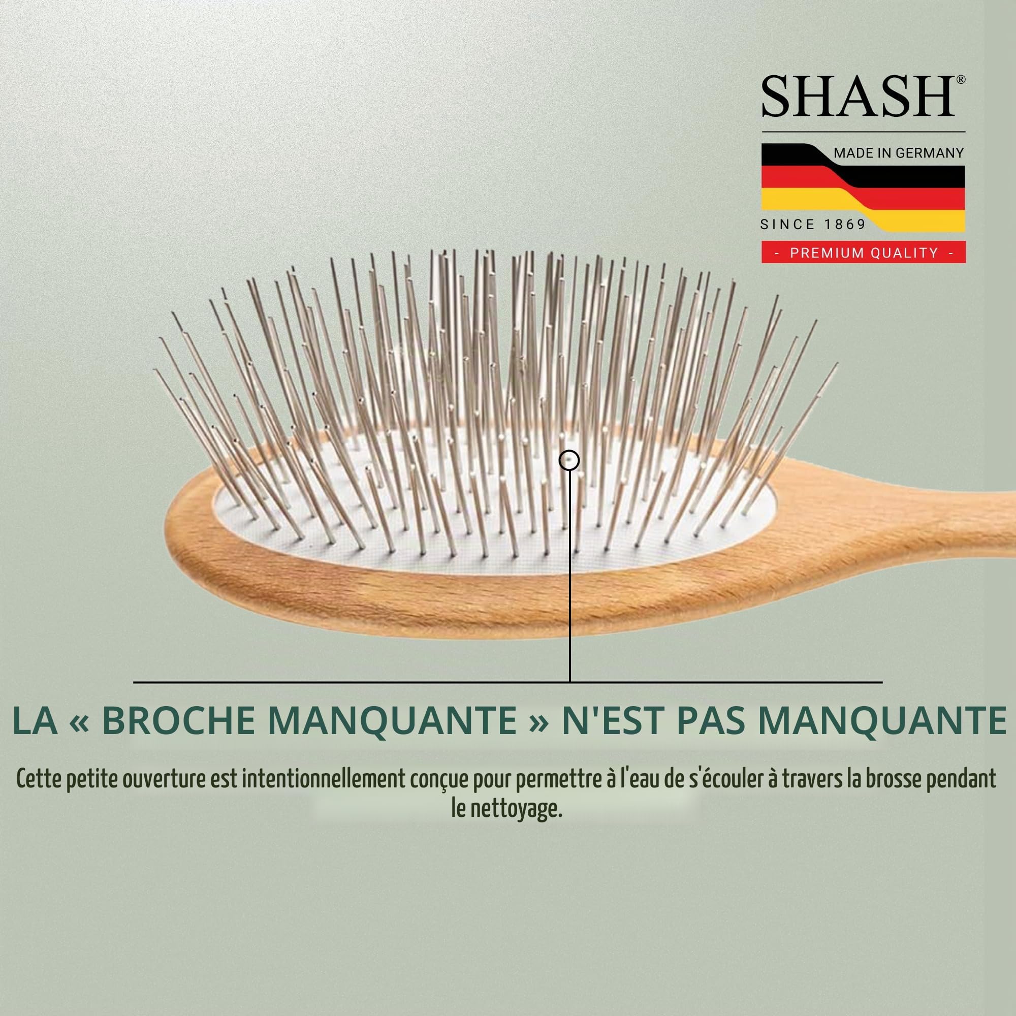 Brosse ovale pour animal domestique avec longues épingles
