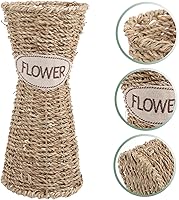 Vista 4 de 1 jarrón de mimbre de ratán marrón para almacenamiento, decoración y contenedor de plantas