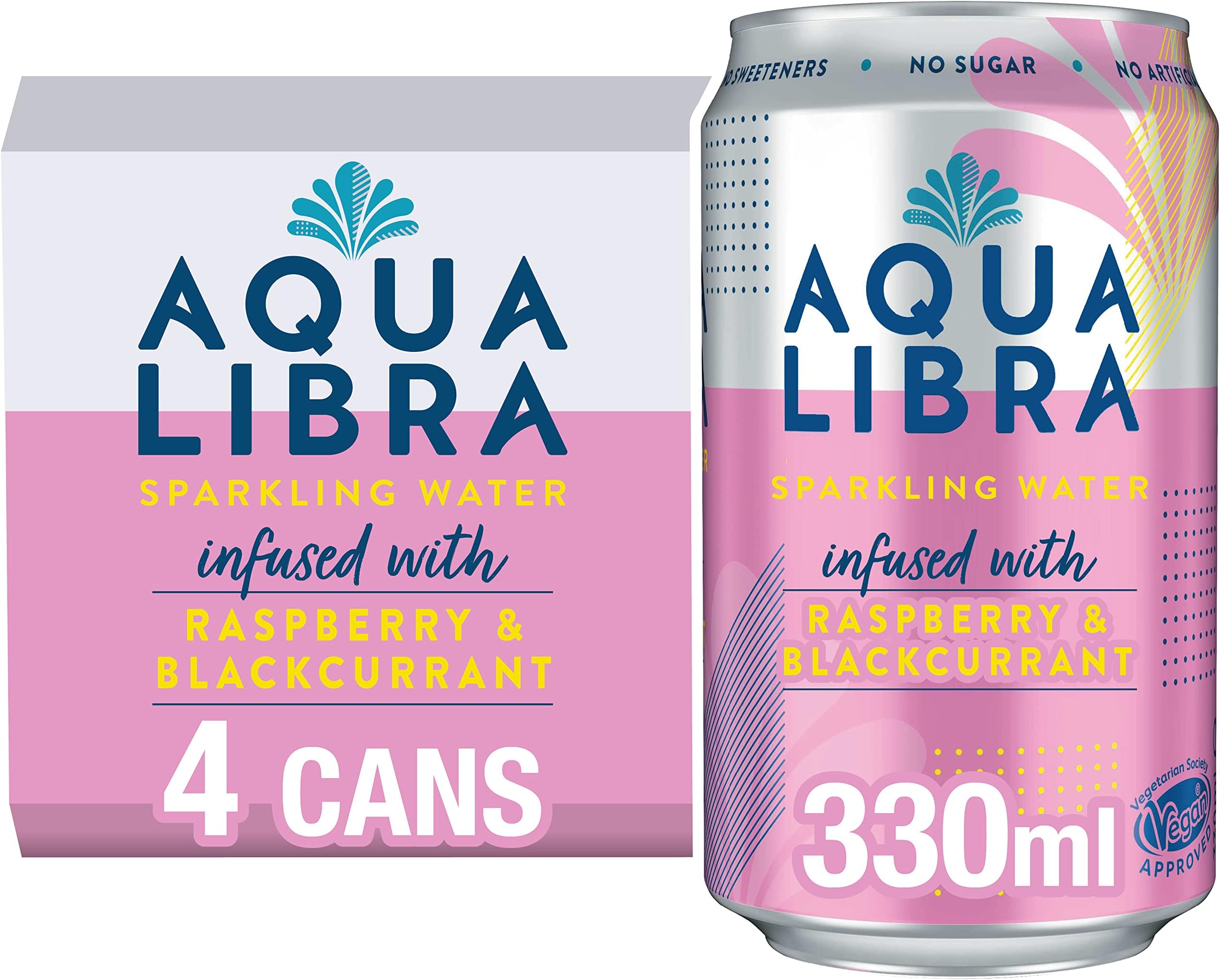 Sparkling Water Infused with Raspberry & Blackcurrant 4 x 330ml