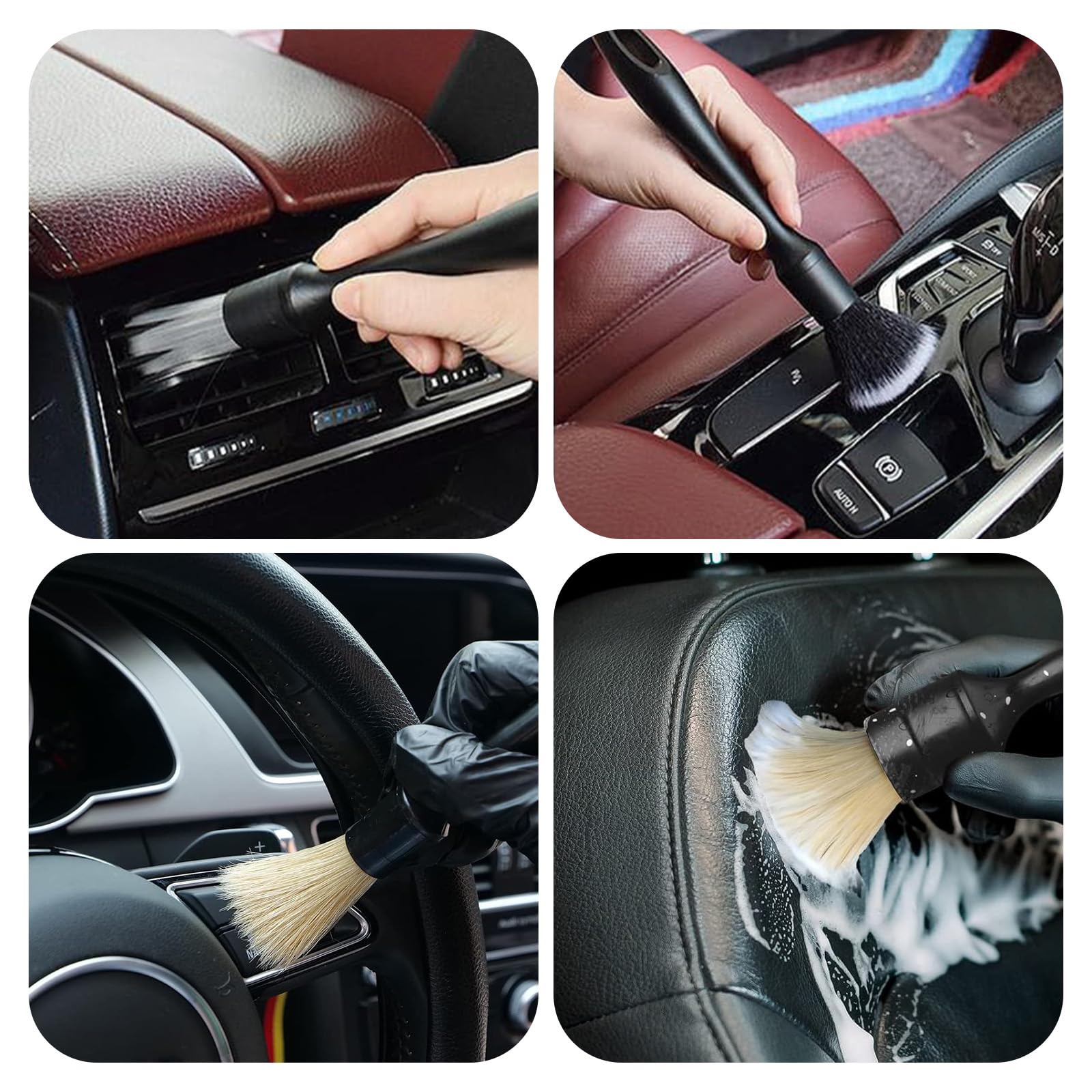 Kit 11 Pièces Pinceaux Nettoyage Voiture MOSTFUN - Brosse Detailing Intérieur Extérieur, Bouches D'Aération