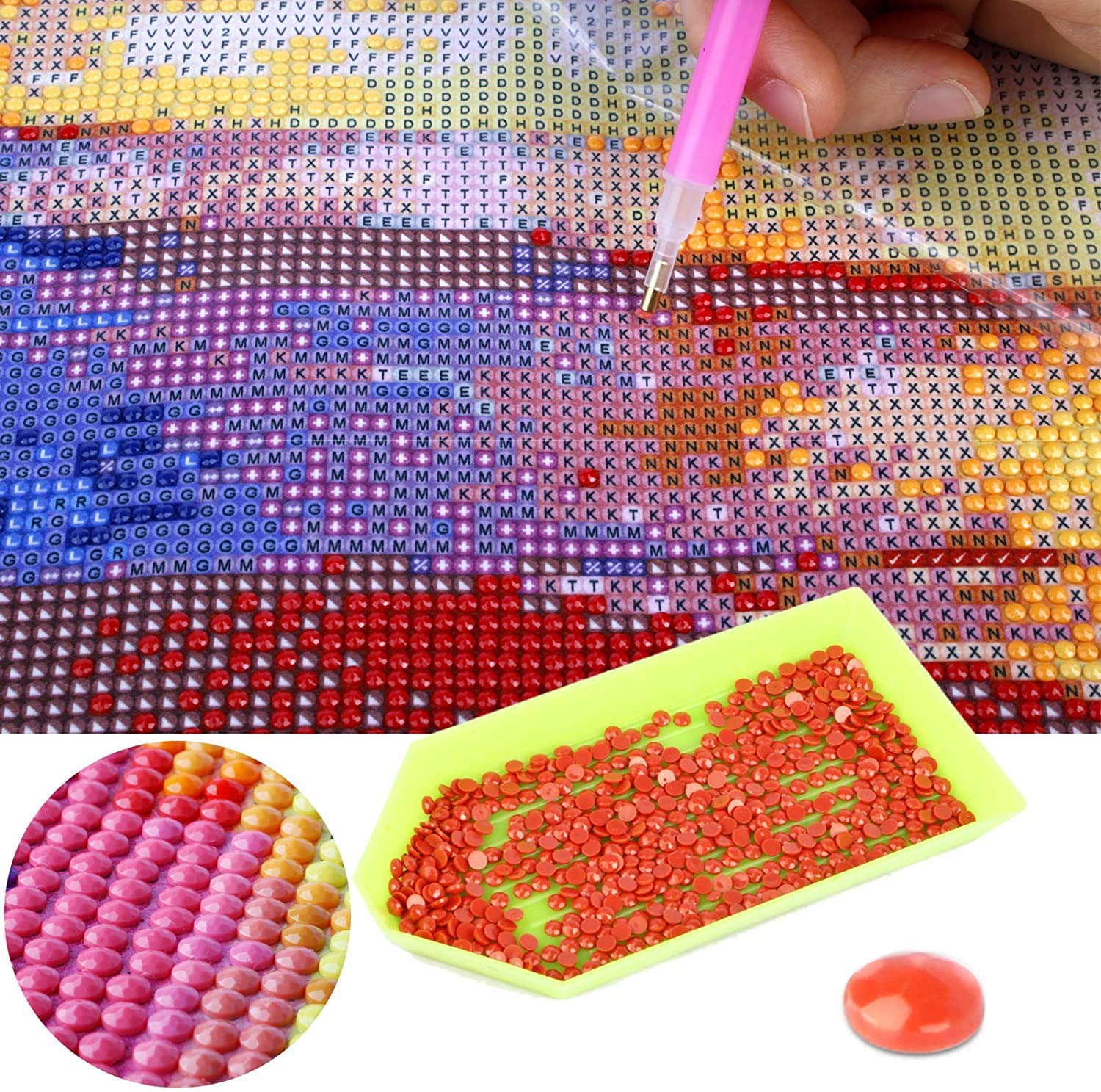 Diamond Painting kit Completo, Cane e gatto Pittura Diamante per Adulti Bambini Fai Da Te Diamond Painting Kit 5D Full Pittura Mosaico Con Diamantini per Casa E Pareti Decorazione-Square drill,70x90cm